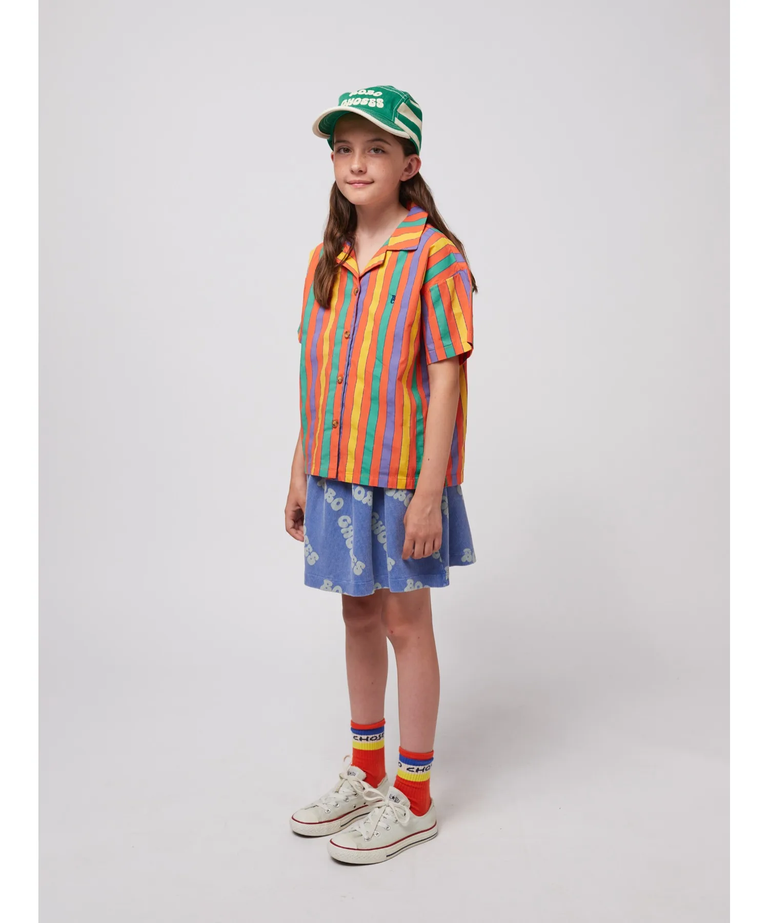 Детская юбка с волнистым узором Wavy Bobo Choses all over waff BOBO CHOSES синяя — фото 2