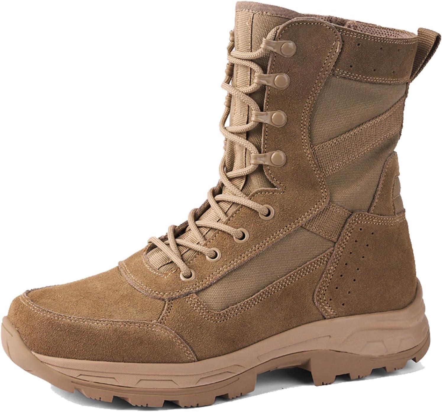 

Тактические ботинки для мужчин, военные ботинки из замши и кожи, пустынные боевые армейские ботинки для походов, мотоциклов и скалолазания Zivopah, коричневый