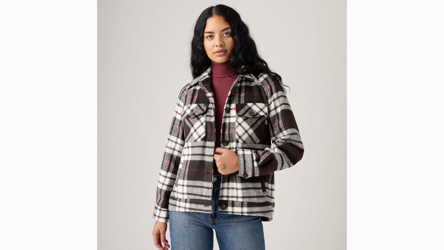 

Куртка-рубашка с рукавами реглан Levi's, Tawny Port Plaid - Red