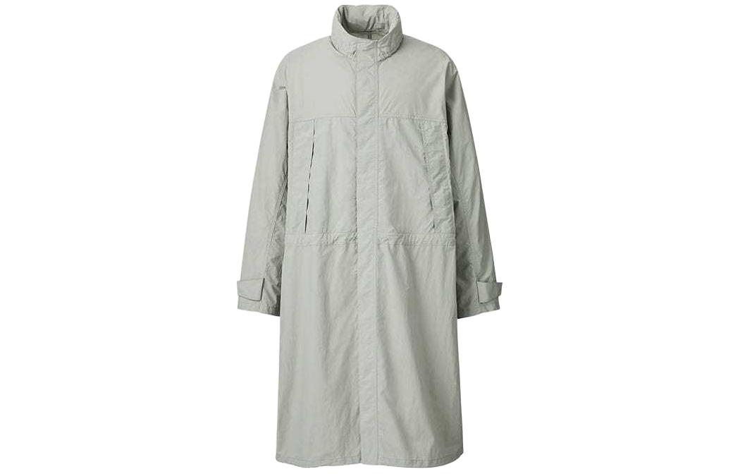 

UNIQLO Тренчкот мужской серо-зеленый