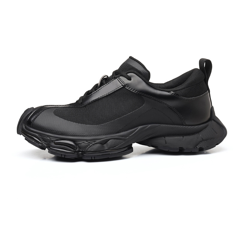 

MUPPLE Абразивостойкие дышащие утолщенные кроссовки на платформе унисекс низкие полностью черные, цвет All Black