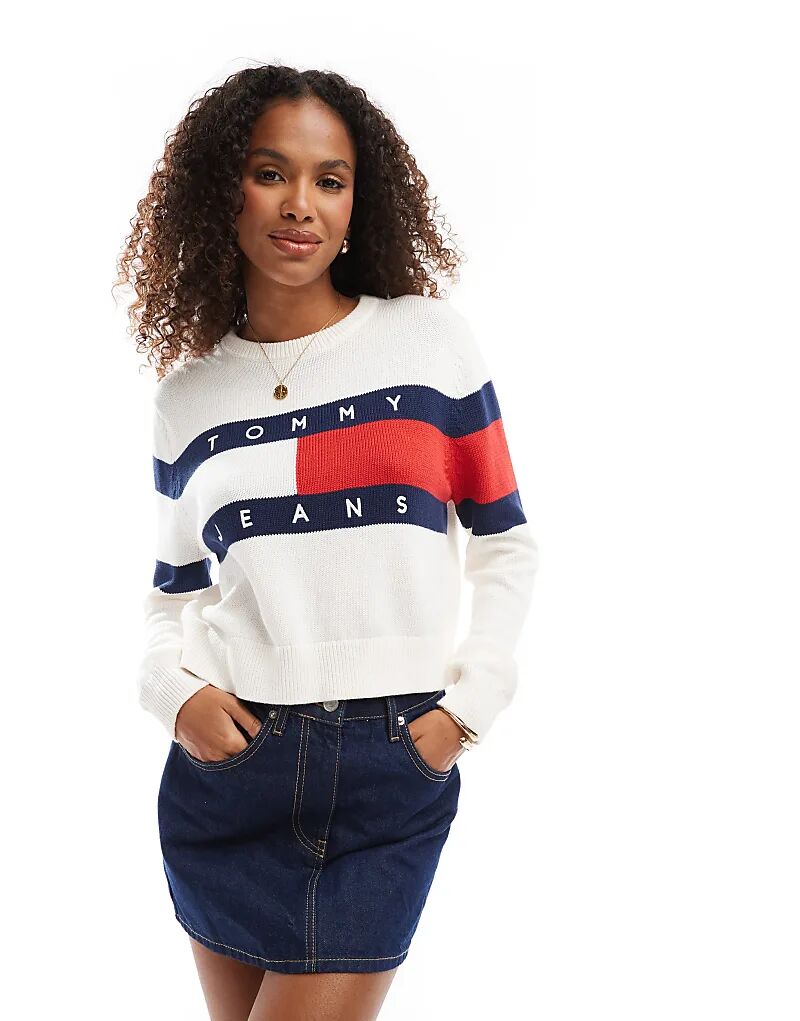

Джемпер с центральным флагом белого цвета Tommy Jeans