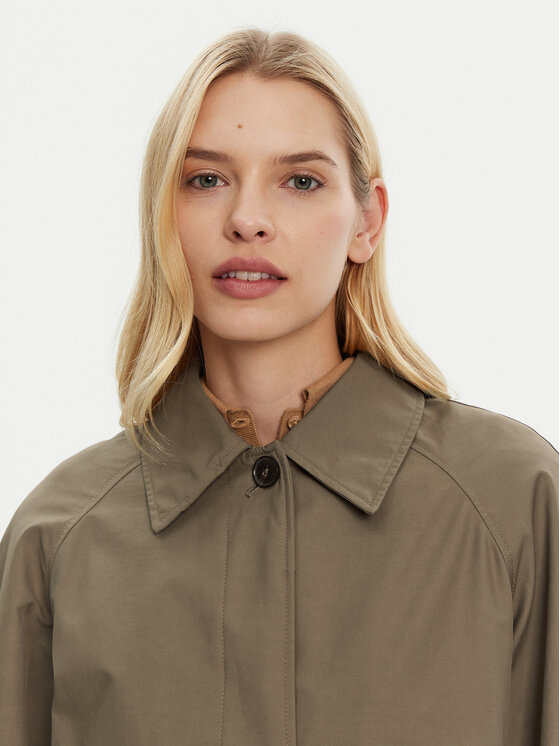 Пальто свободного кроя переходное WW0WW44412 Tommy Hilfiger, коричневый — фото 4