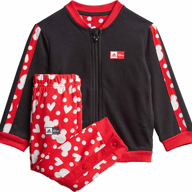 Adidas Dishini, Lianmingkuan Повседневный спортивный костюм Black/Bright Red для малышей — фото 3