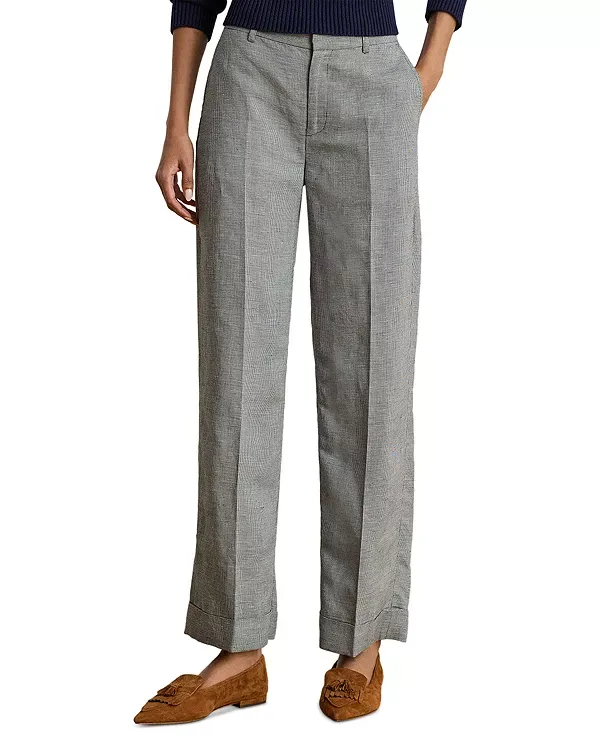 Укороченные брюки с плетением «корзинка» Ralph Lauren, Navy/White