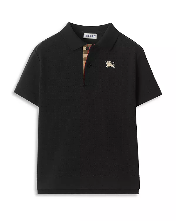 

Поло Johane из хлопкового пике для мальчиков - для малышей и взрослых. Burberry, черный