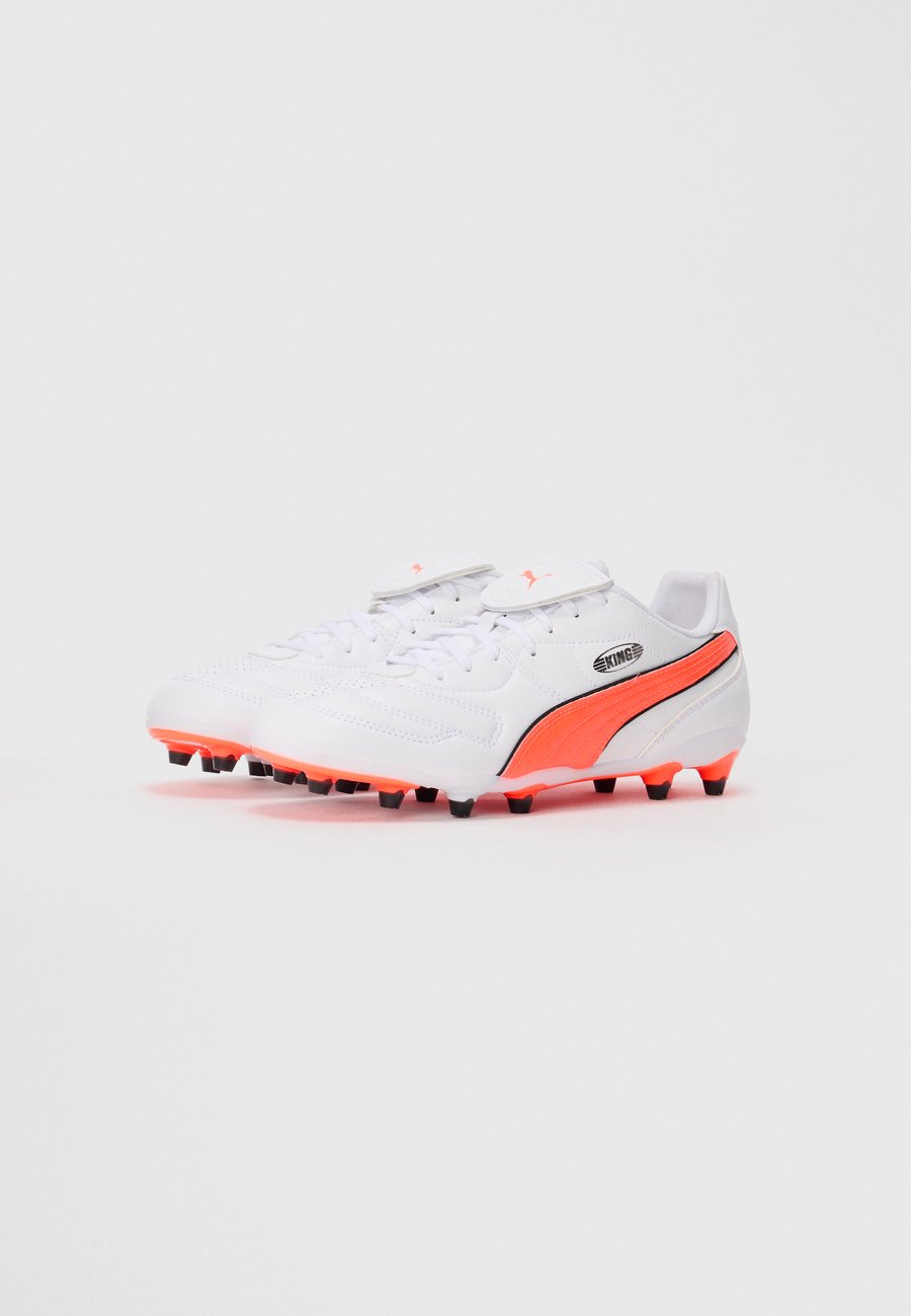Кроссовки Puma KING LIGA FG/AG, White/Glowing Red/Black/White — фото 2