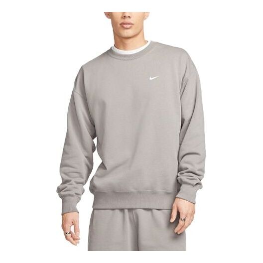 

Толстовка Nike Solo Swoosh French Terry Crew Neck Top 'Grey', серый