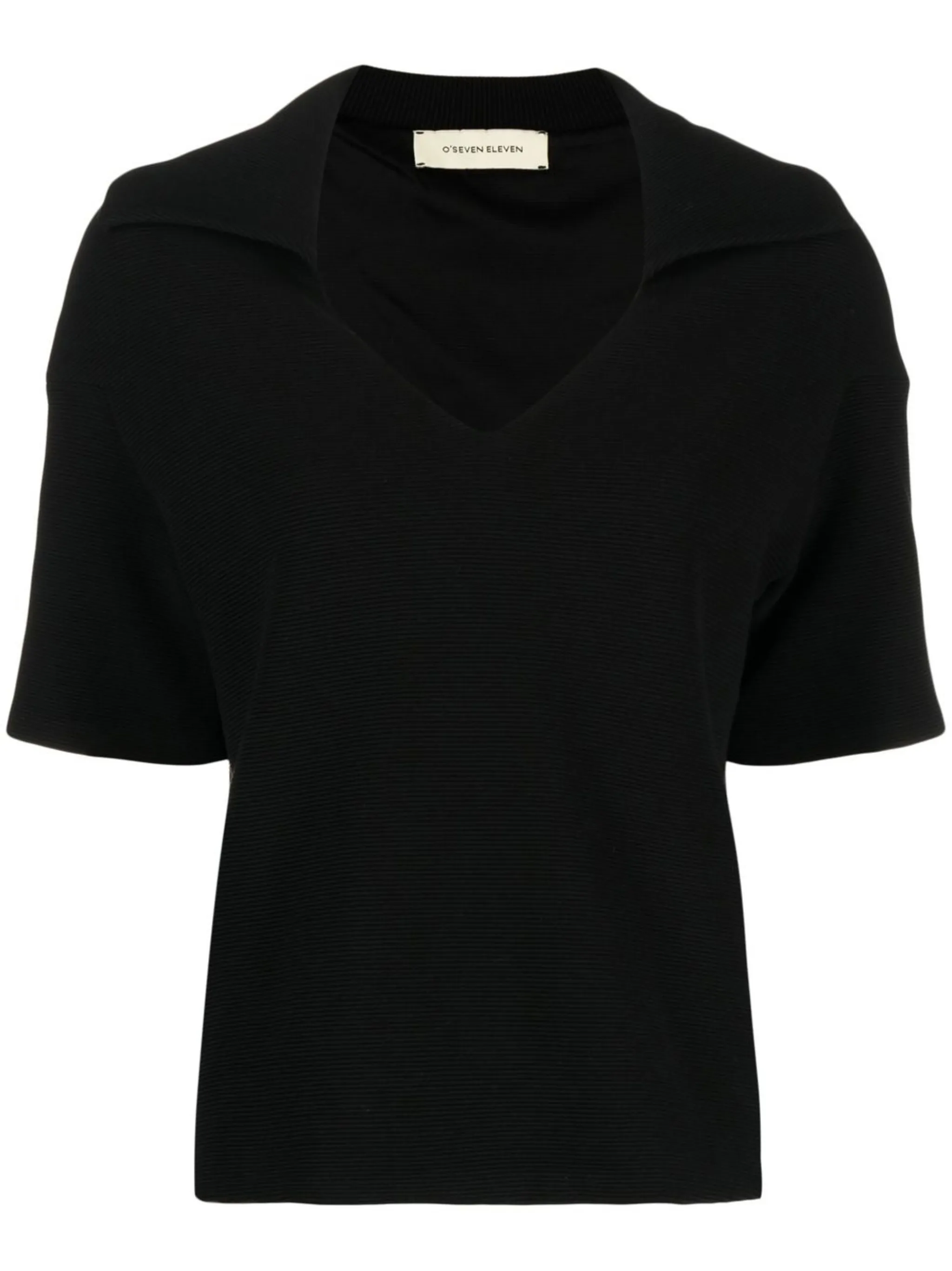 

Трикотажный топ с отложным воротником 0711, черный