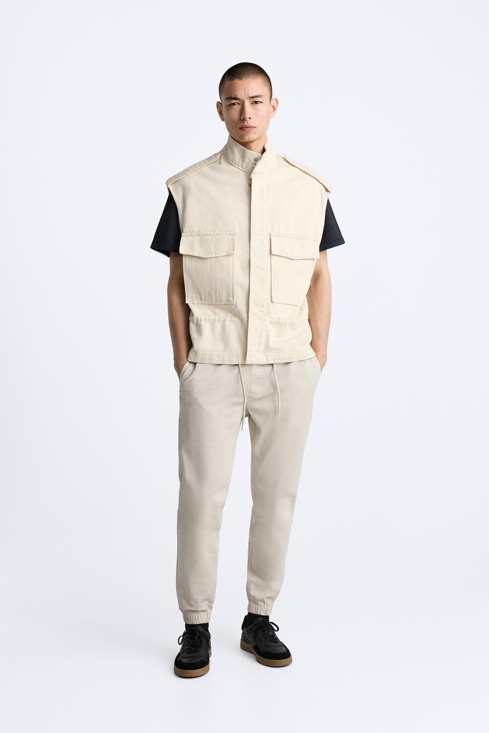 

Брюки jogger wist ZARA, камень