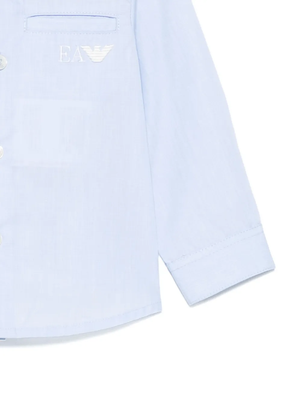 Рубашка с вышитыми деталями Emporio Armani Kids, синий — фото 3