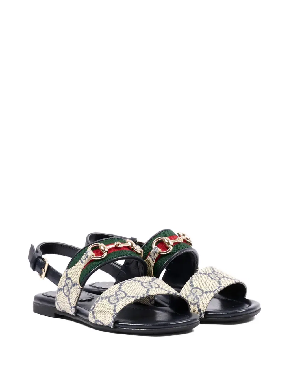 Кожаные сандалии с цепочкой GG Gucci Kids, нейтральный