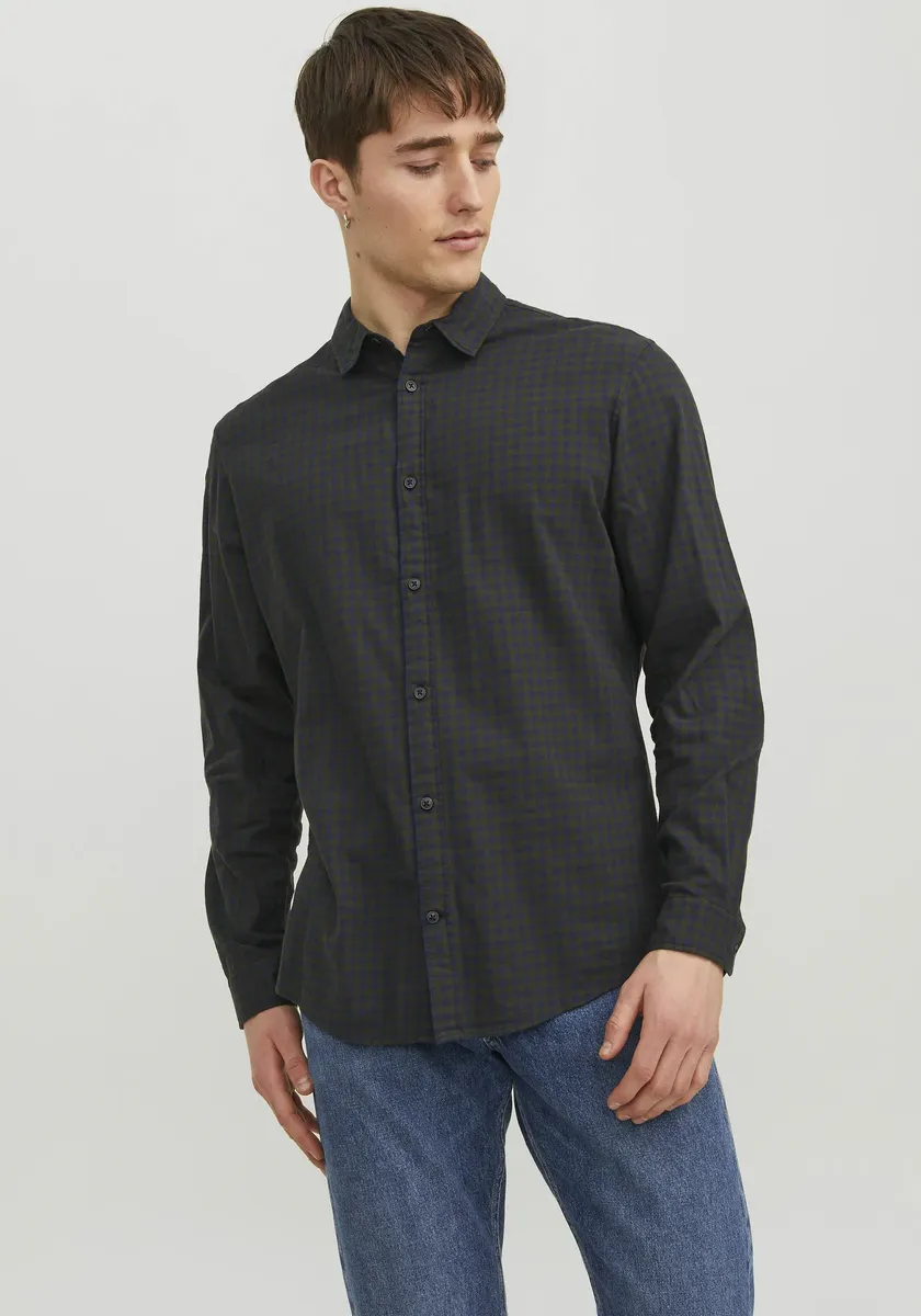 

Рубашка с длинными рукавами Jack & Jones "JJEGINGHAM TWILL SHIRT L/S NOOS", цвет Forest Night