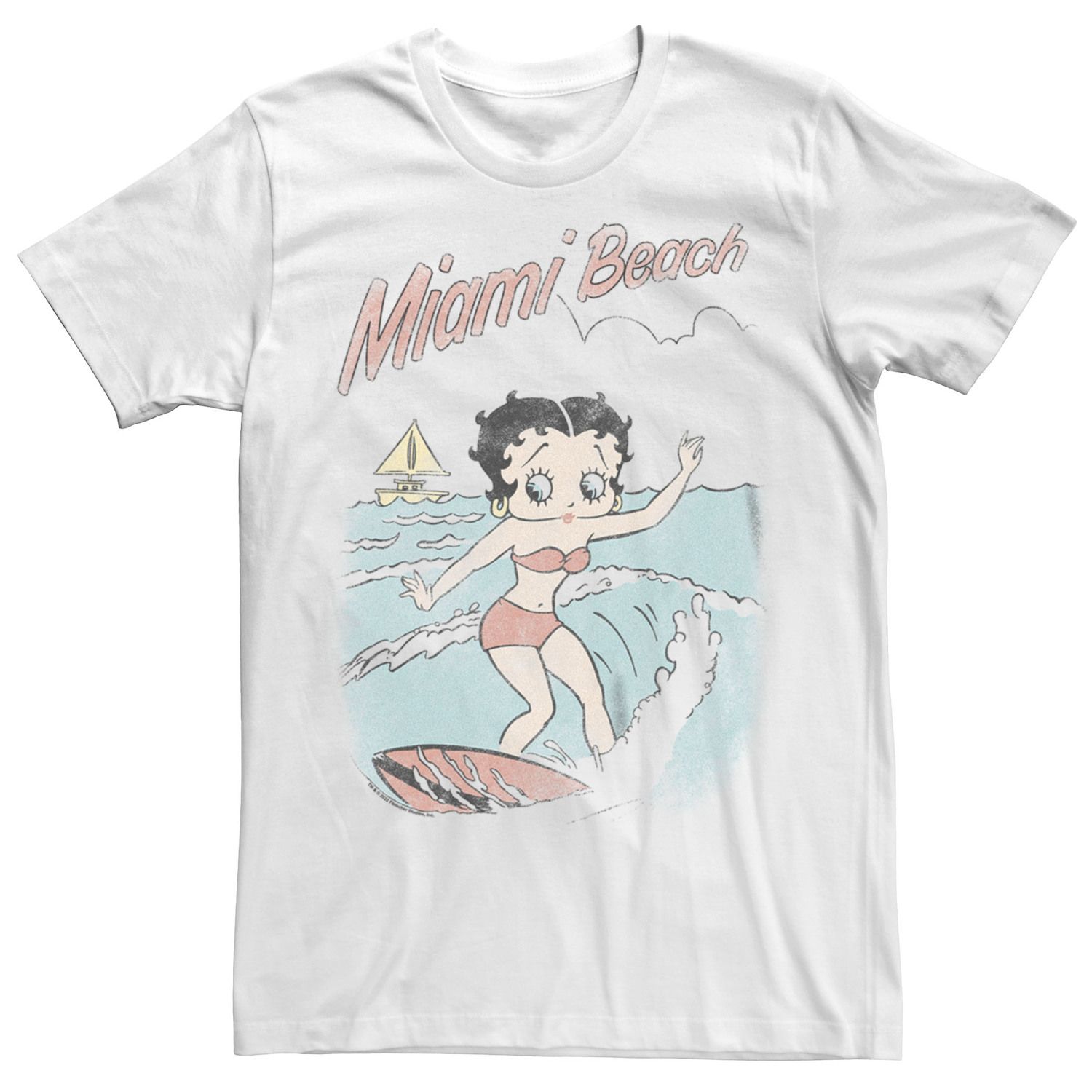 

Футболка с рисунком для серфинга Betty Boop Miami Beach для юниоров Licensed Character