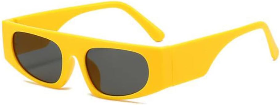 

Солнцезащитные очки в форме «кошачий глаз» прямоугольной формы для мужчин и женщин, в стиле хип-хоп/панк, простые солнцезащитные очки с широкими дужками star shop, Yellow Frame Black Gray Flakes