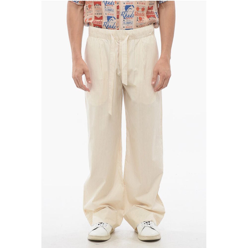 

Полосатые хлопковые брюки TEKLA с кулиской на талии Birkenstock, Beige