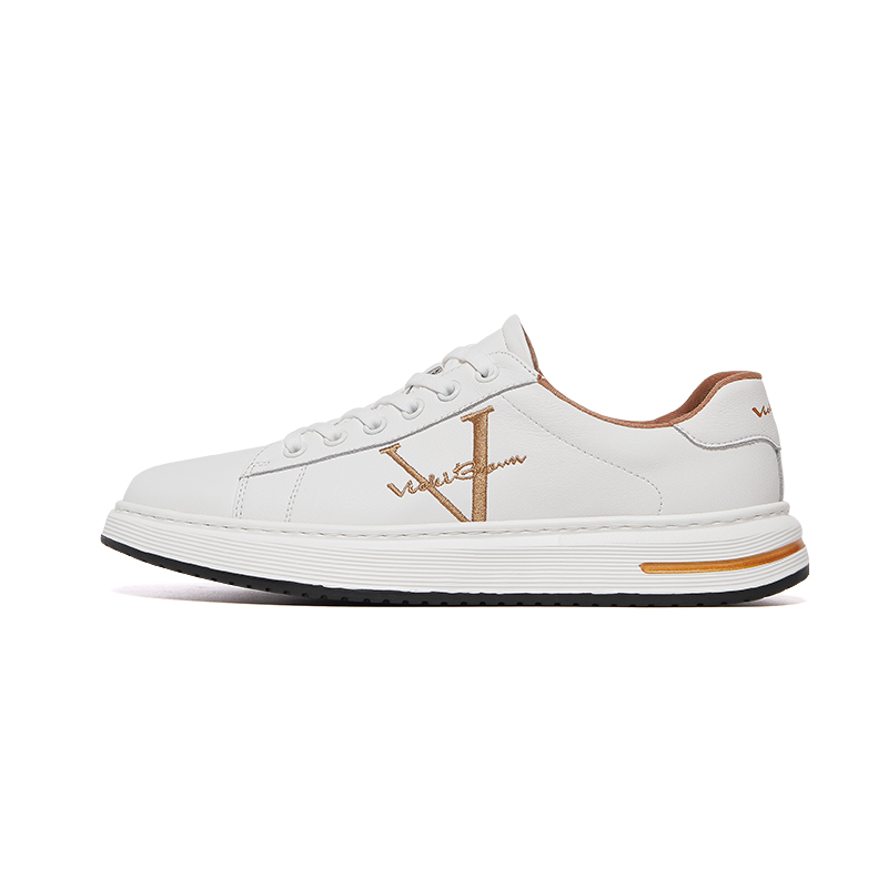 

VICKI BROWN Мужские лоу-топ скейтборд кроссовки бело-золотые, цвет White Gold