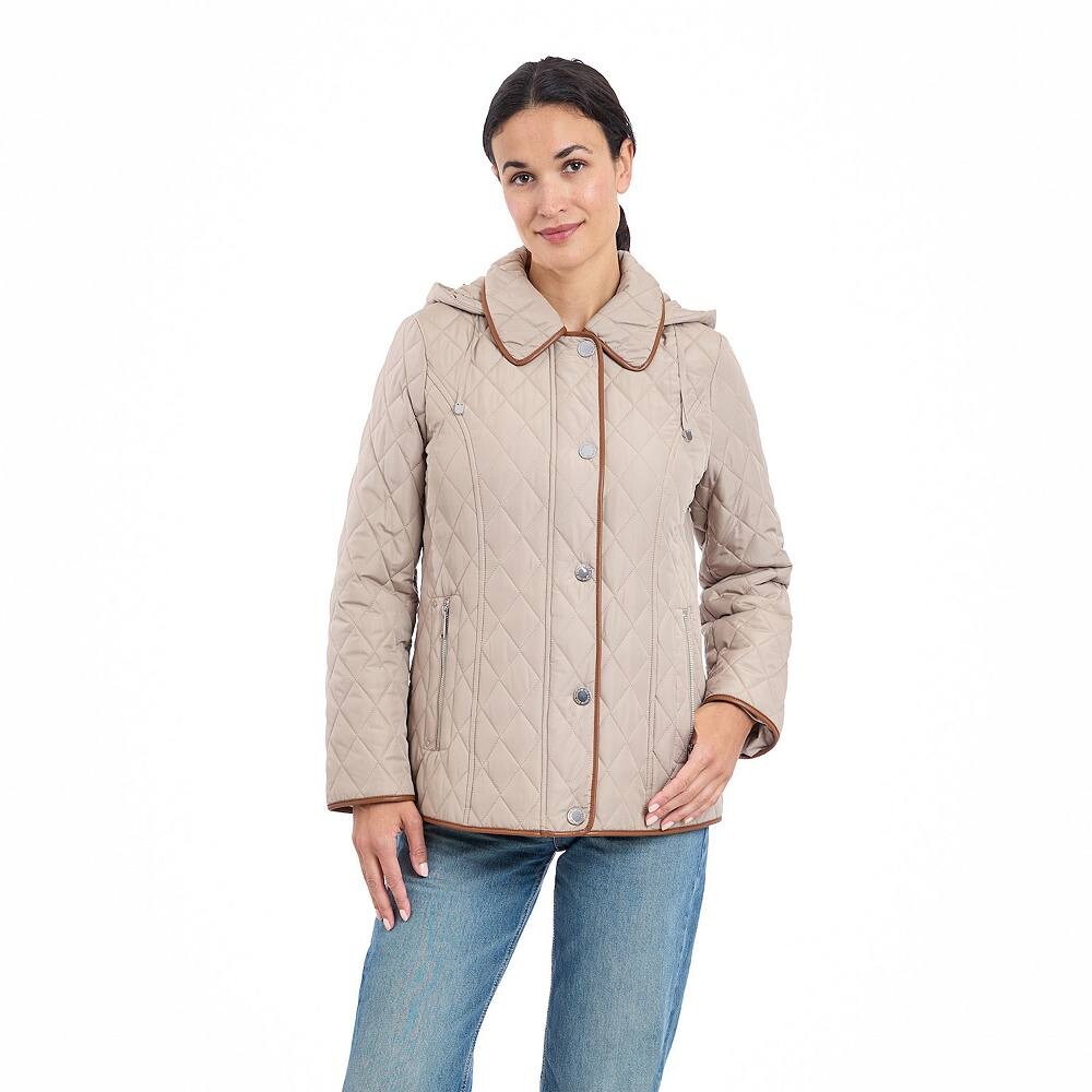 

Женская короткая стеганая куртка London Fog, цвет Taupe