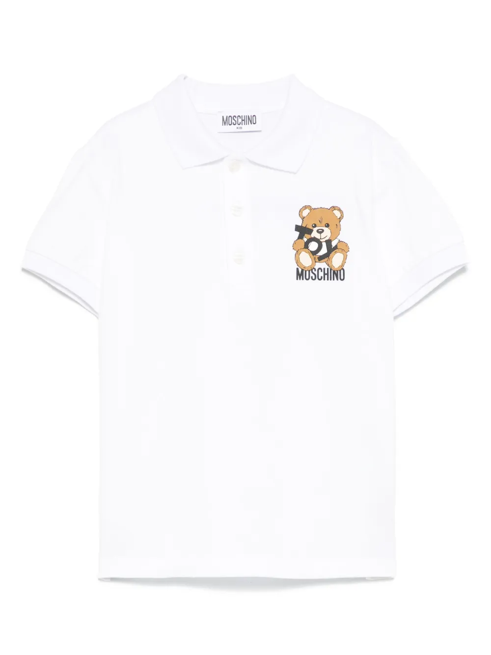 

Рубашка поло из ткани пике Moschino Kids, белый