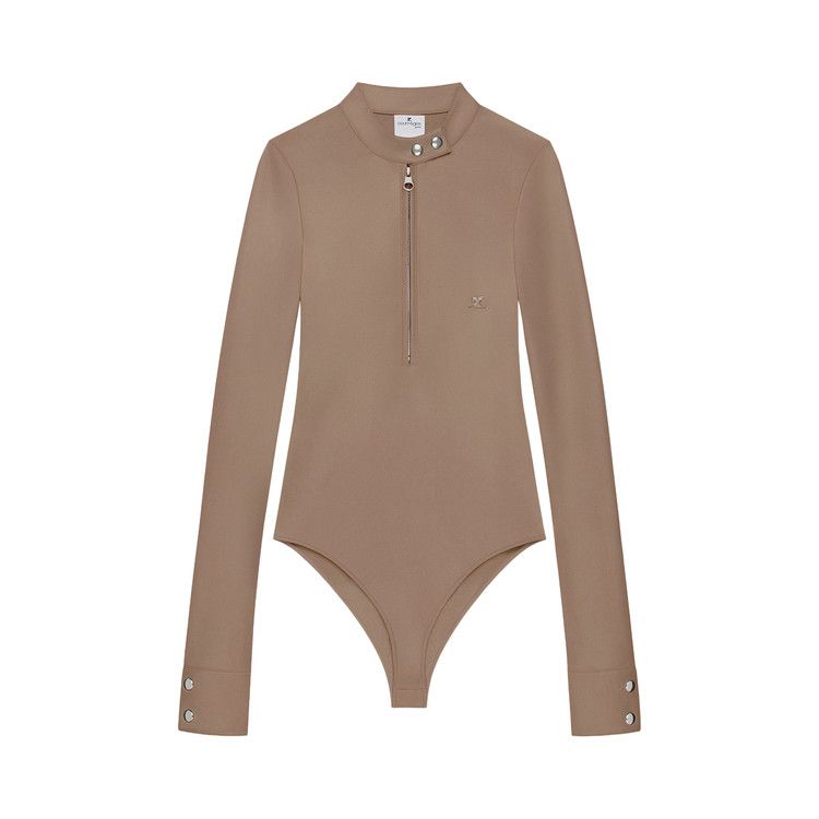 

Боди Courrèges Biker Crepe Jersey Zipped Bodysuit 'Mocha'