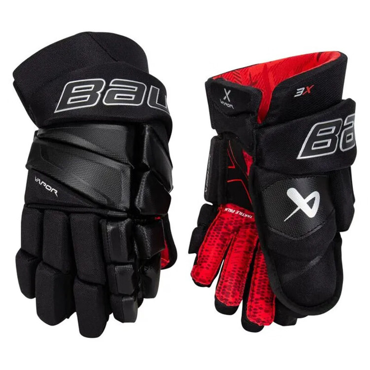 

BAUER Новая модель 2022, 3X хоккейные перчатки, промежуточные соревновательные для юниоров и взрослых, защитная экипировка, юниорские 30 см, черные