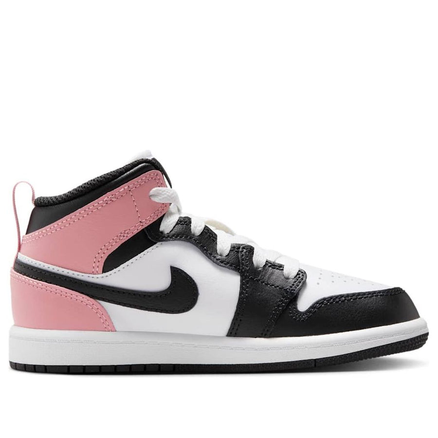 Кроссовки (PS) Air Jordan 1 Mid 'White Rust Pink Black', белый — фото 2
