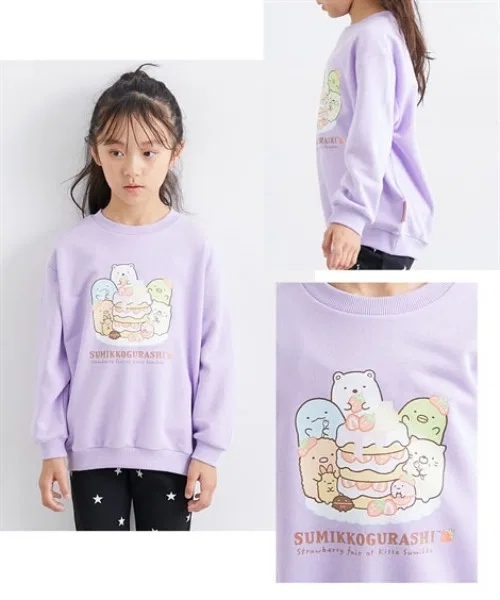 Детский принтованный свитшот Sumikko Gurashi, полиэстер/хлопок, цвет слоновой кости — фото 3