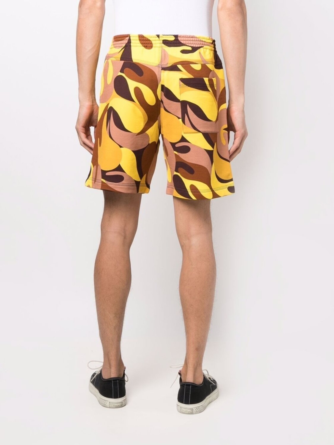 Marni спортивные шорты с абстрактным принтом, желтый — фото 4