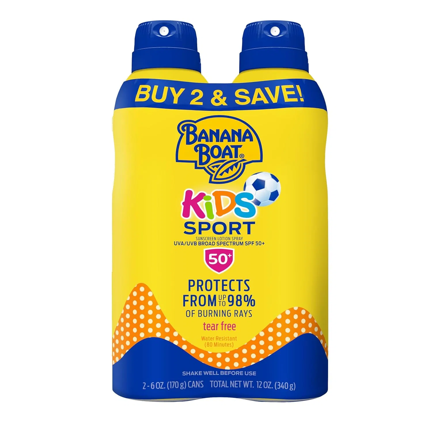 Детский солнцезащитный спрей «Kids Sport» SPF 50 от Banana Boat (2 шт.) Banana Boat