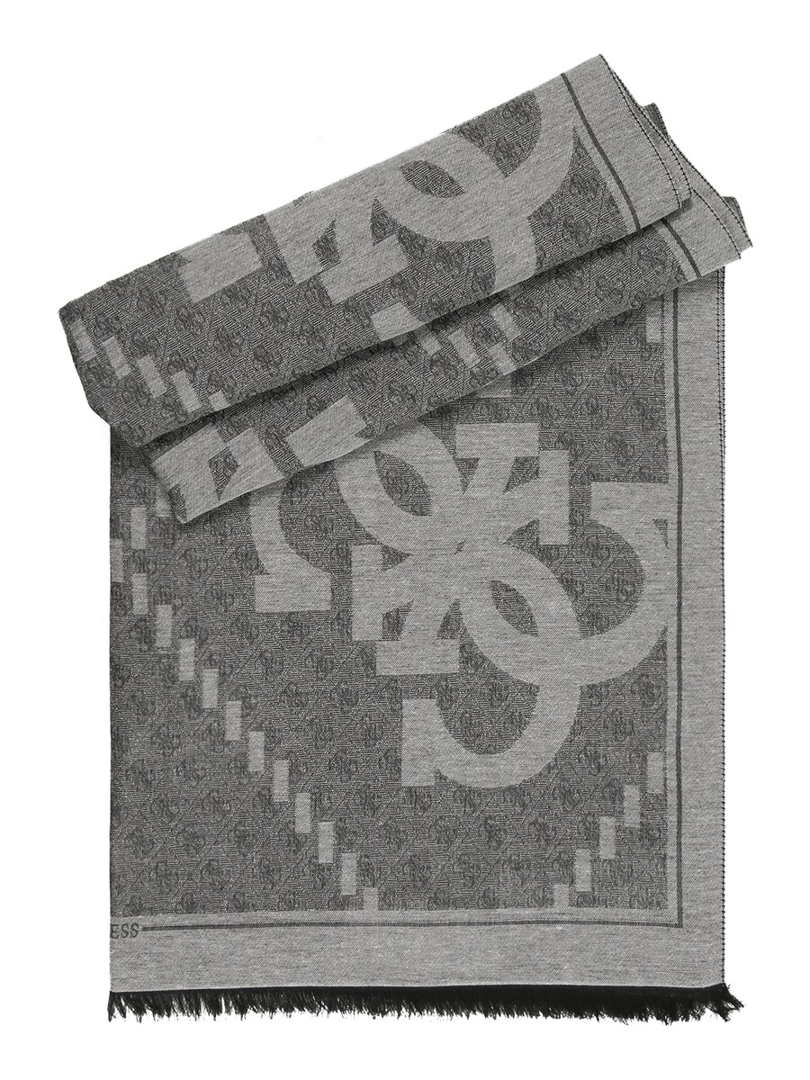 

Шарф GUESS SCARF JACQUARD 80X180, серый/темно-серый