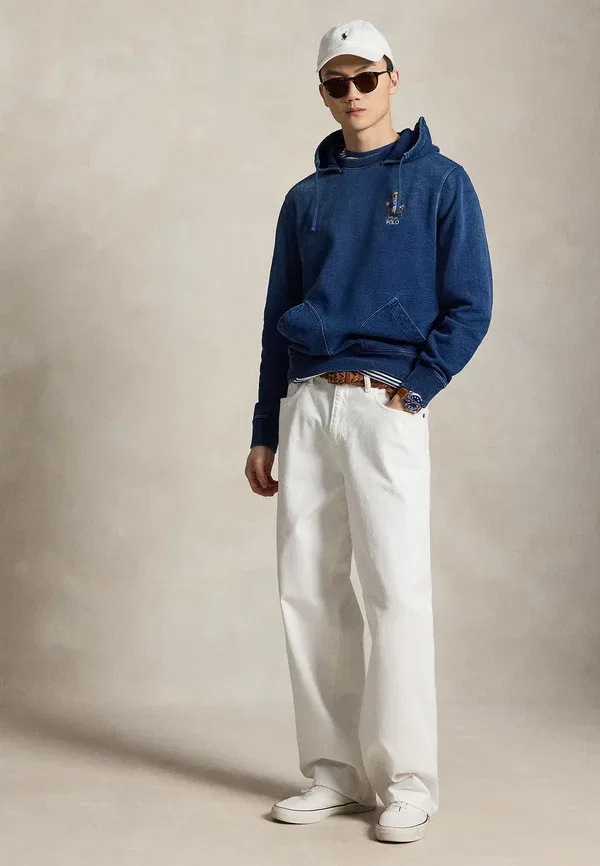 Толстовка с капюшоном Polo Ralph Lauren Polo bear indigo hoodie, темный индиго — фото 2