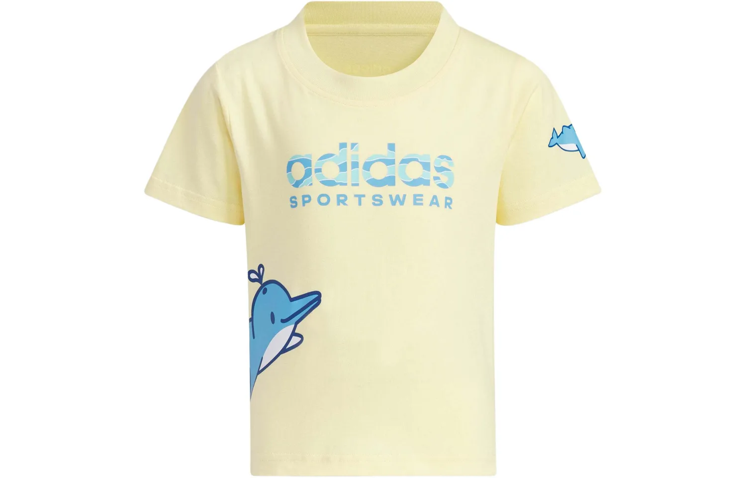Детская повседневная спортивная футболка с круглым вырезом Adidas, Clothing Sets (Yellow+Black) — фото 4