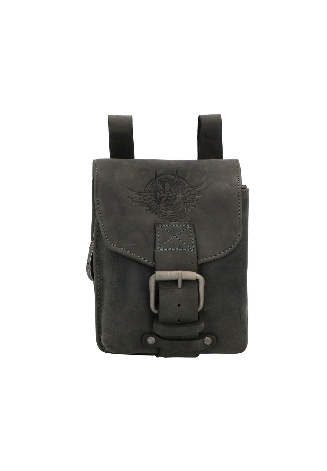 

Винтажная кожаная поясная сумка 15 см Green Burry, цвет Charcoal