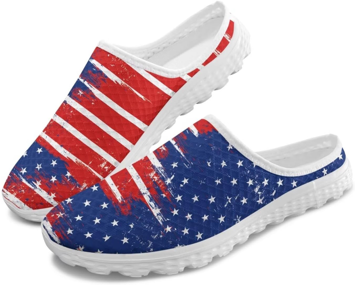 

Полуботинки-тапочки, повседневные спортивные туфли без шнурков, прогулочные мюли с противоскользящей подошвой для дома и улицы, женские Tomeusey, Usa Flag Print