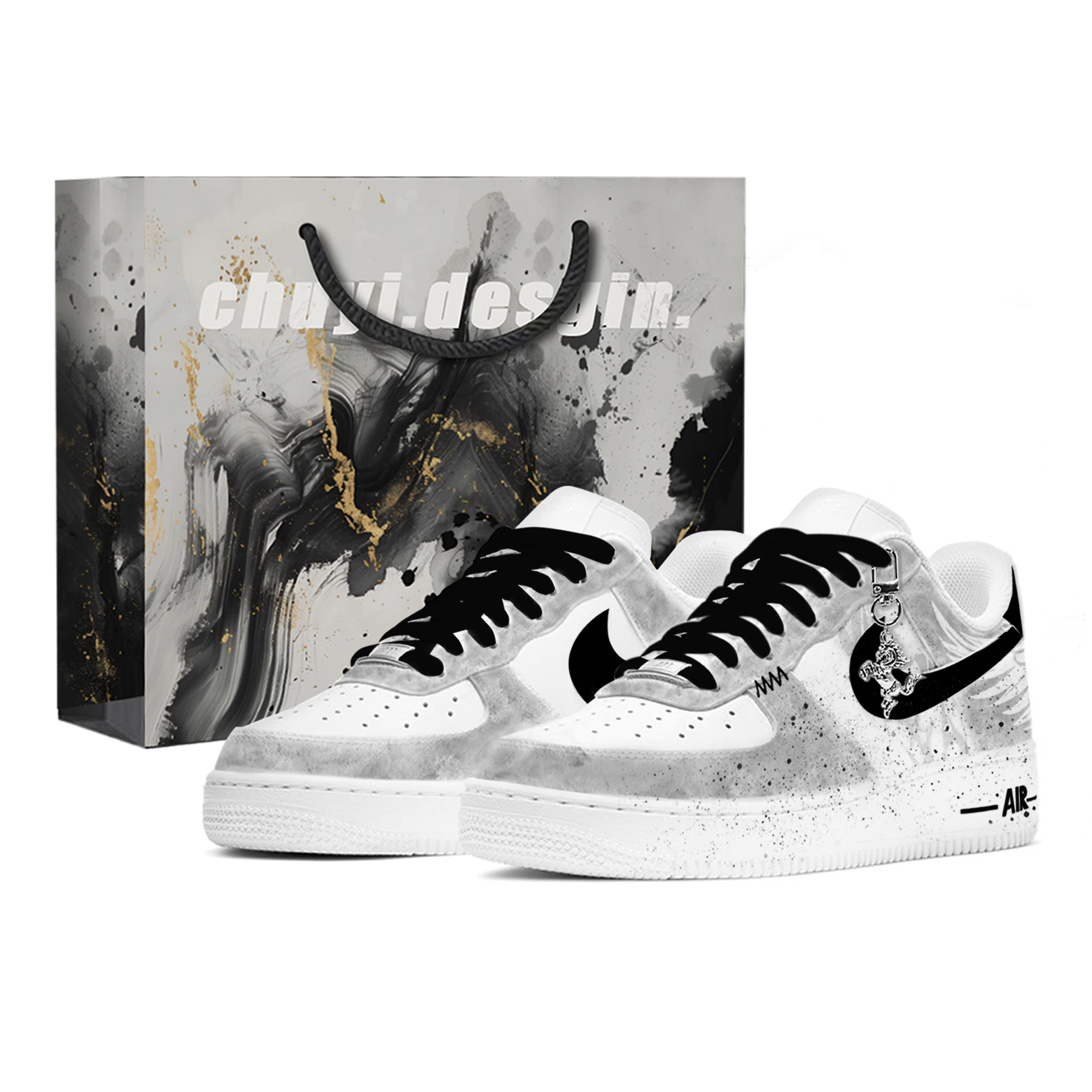 

Nike Сумка для покупок Air Force 1, коллекция "Черное сияние крыльев" к Году Лошади по лунному календарю, культура Нового года CH