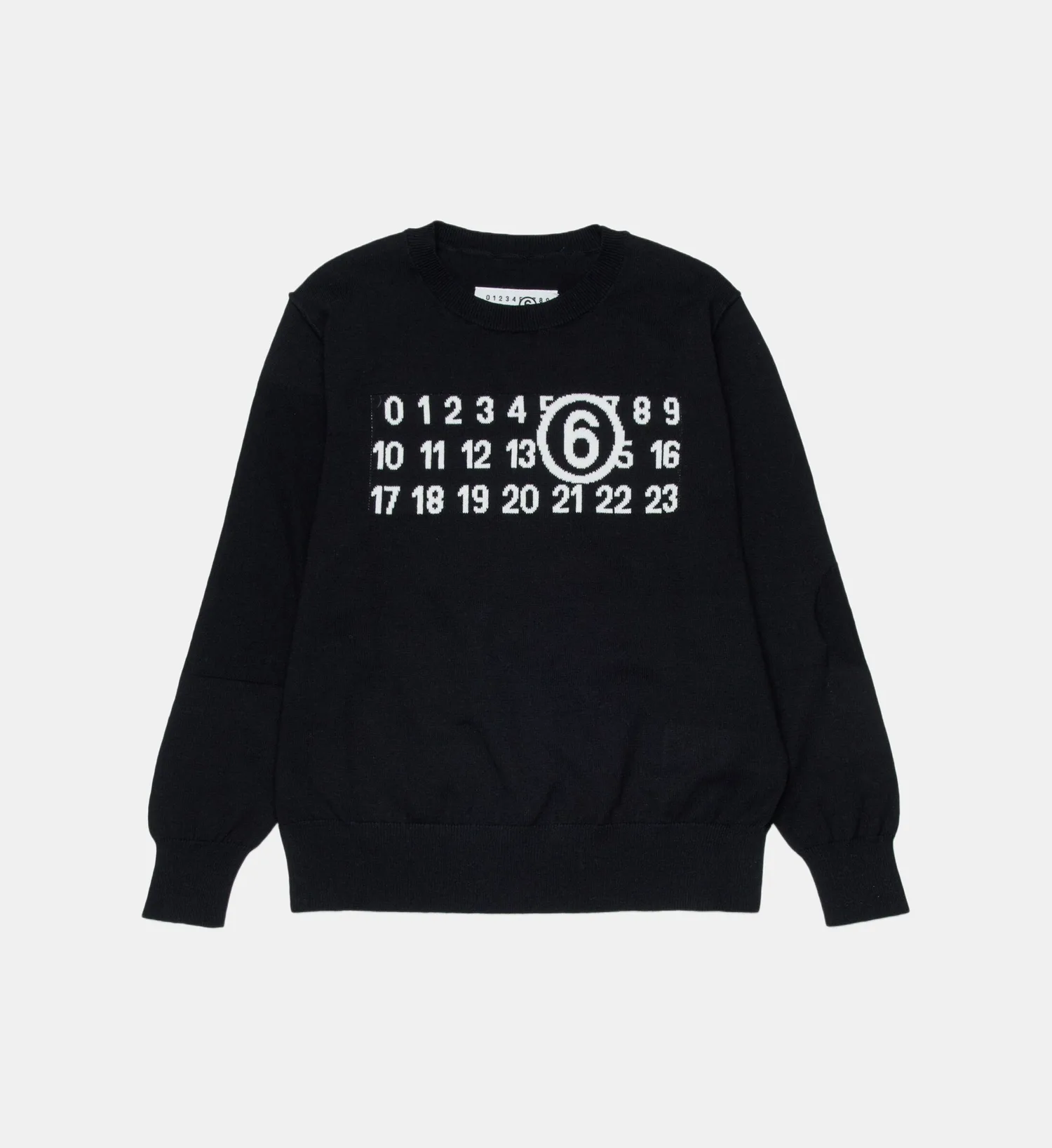 Джемпер с круглым вырезом и цифровым логотипом MM6 Maison Margiela, черный