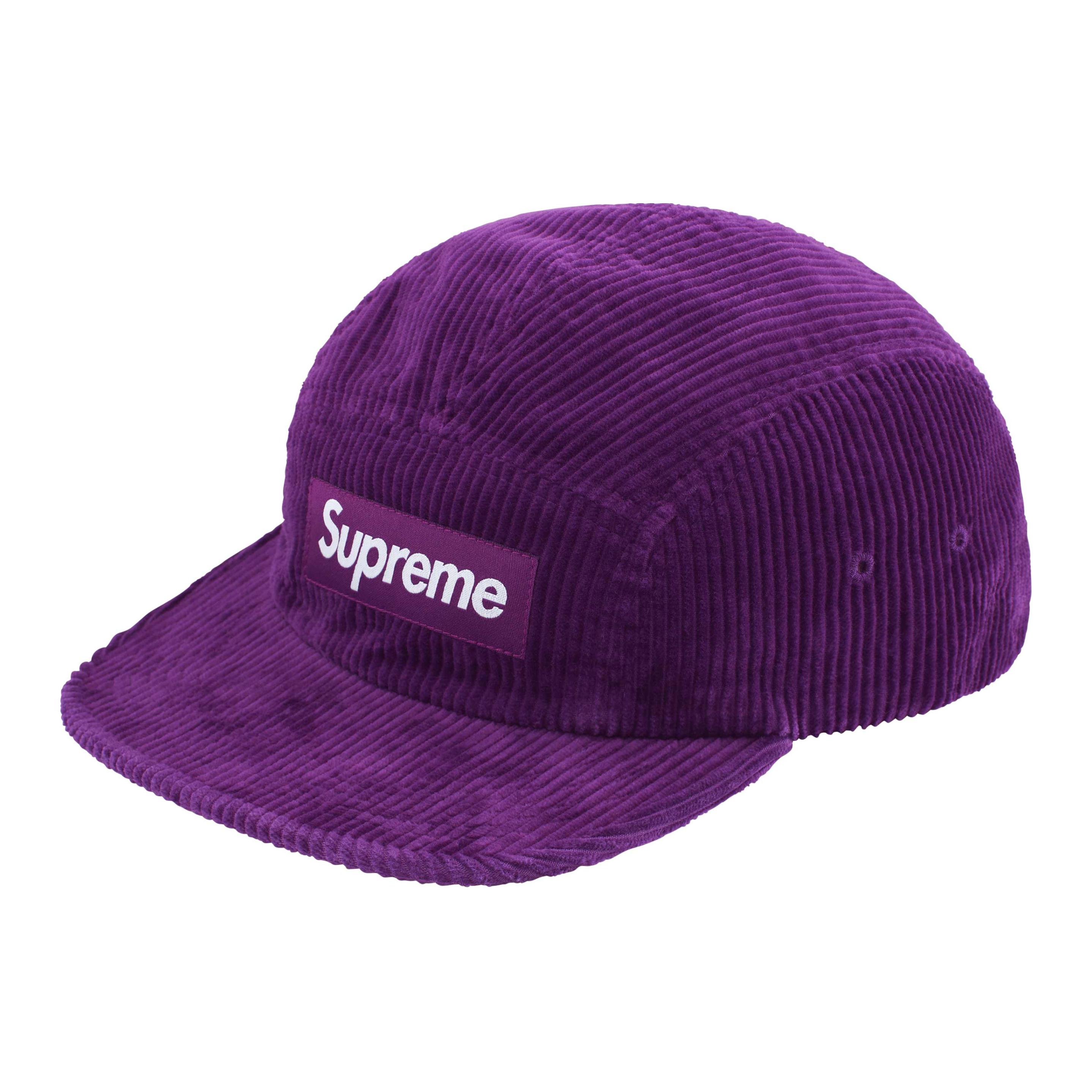 

Supreme Вельветовая кепка кемп, Purple