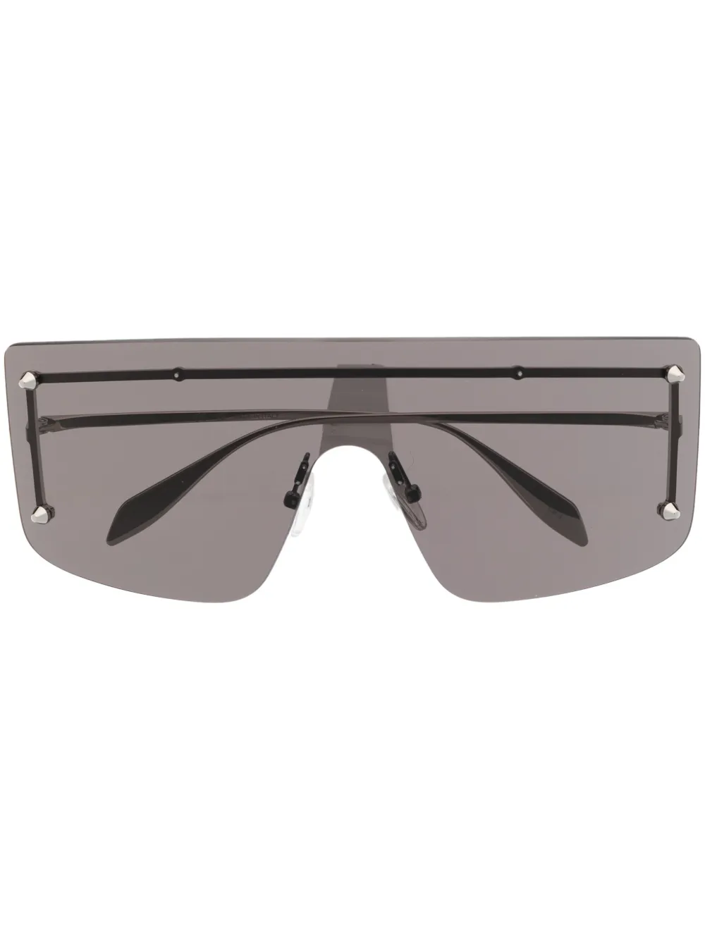 

Солнцезащитные очки в безободковой оправе с логотипом Alexander McQueen Eyewear, серебряный