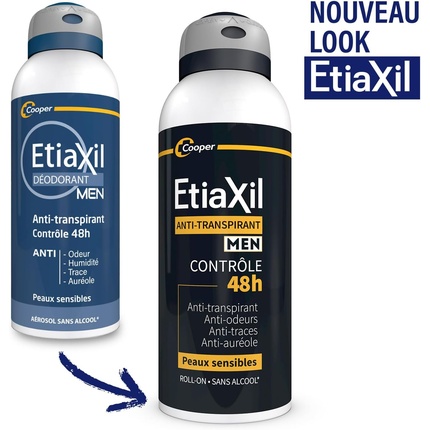 Дезодорант для мужчин Антиперспирант 48h Control Aerosol 150 мл - Упаковка из 2 шт Etiaxil — фото 3