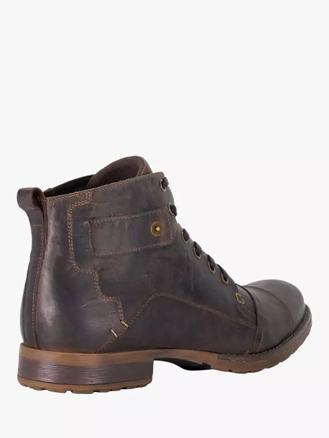 Ботинки Dune Simon Leather Seam Detail Lace Up Ankle, цвет dark brown — фото 4