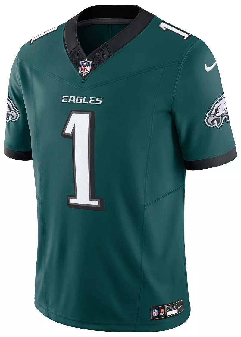 Мужская майка Nike Philadelphia Eagles Jalen Hurts #1 Green Vapor Limited — фото 2