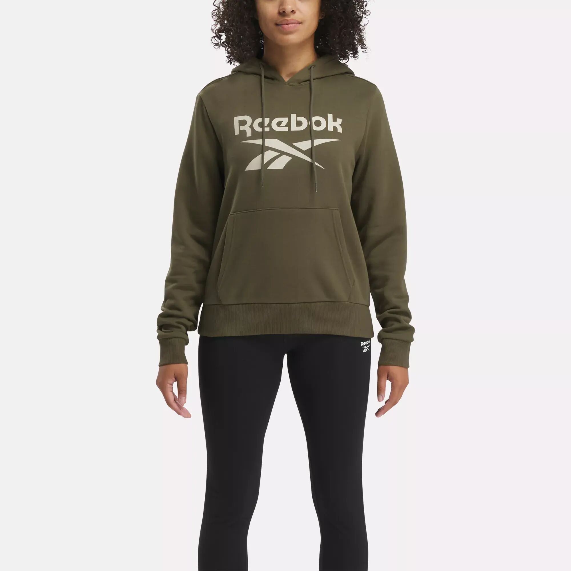 

Флисовая худи Identity с большим логотипом Reebok, армейский зеленый