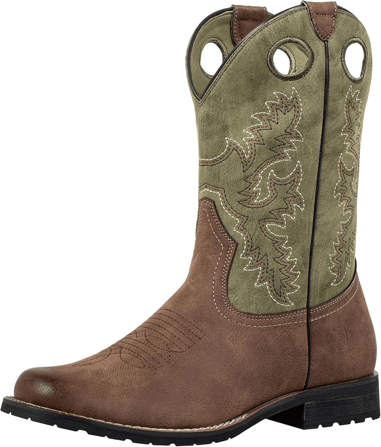 

Мужские ковбойские ботинки J's.o.l.e Western, круглый носок, ботинки, без шнуровки, из ПУ кожи с вышивкой, повседневные и нарядные, коричневые J’S.O.L.E