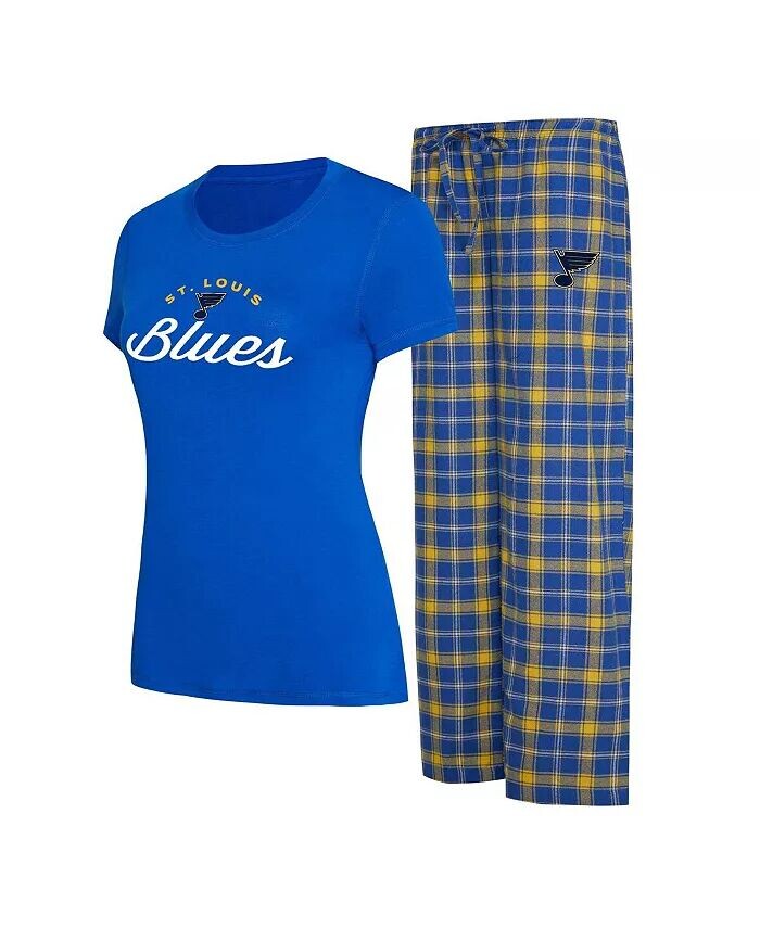 

Женский комплект для сна из синей, золотой футболки и пижамных штанов St. Louis Blues Arctic Concepts Sport