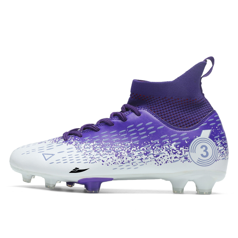 

Kuding Скользоустойчивые и износостойкие футбольные бутсы унисекс Slip Resistant And Abrasion Resistant Coverage Soccer Shoes Unisex — фиолетовые с длинными шипами