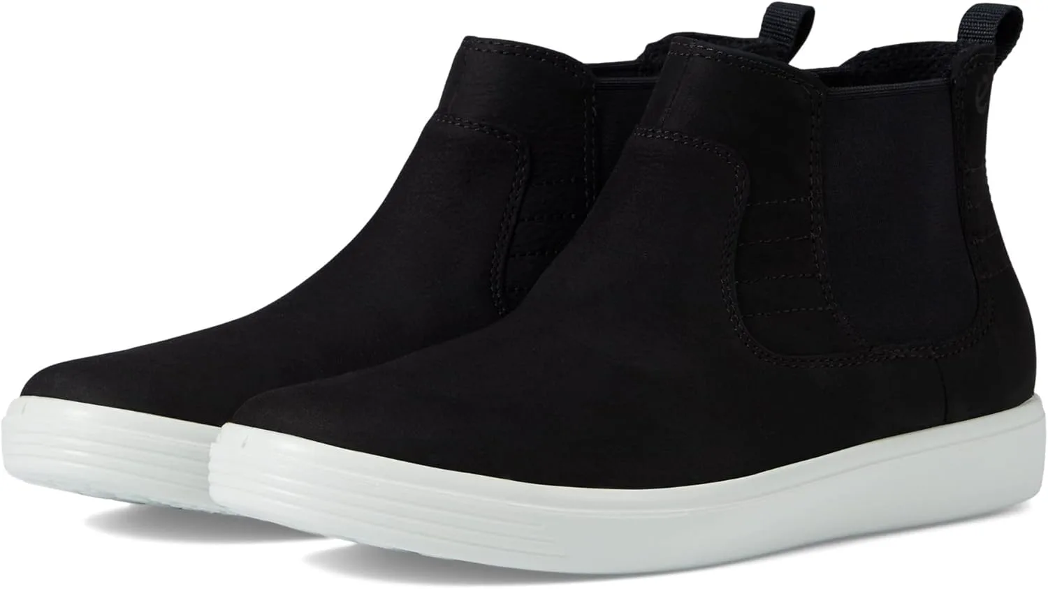 Кроссовки ECCO Soft, классические челси, черные (черный нубук)