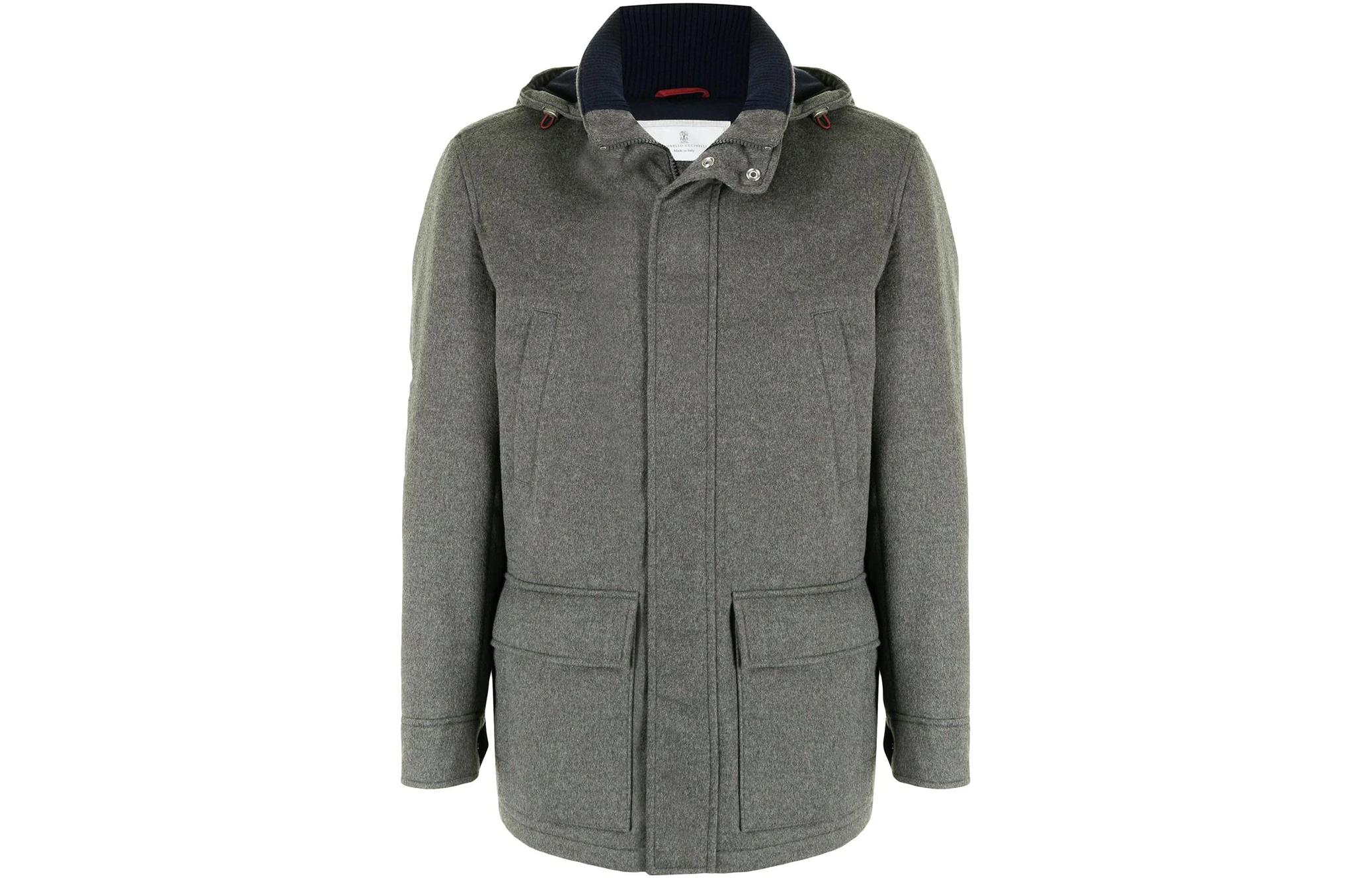 

Brunello Cucinelli Длинный худи с капюшоном, Gray