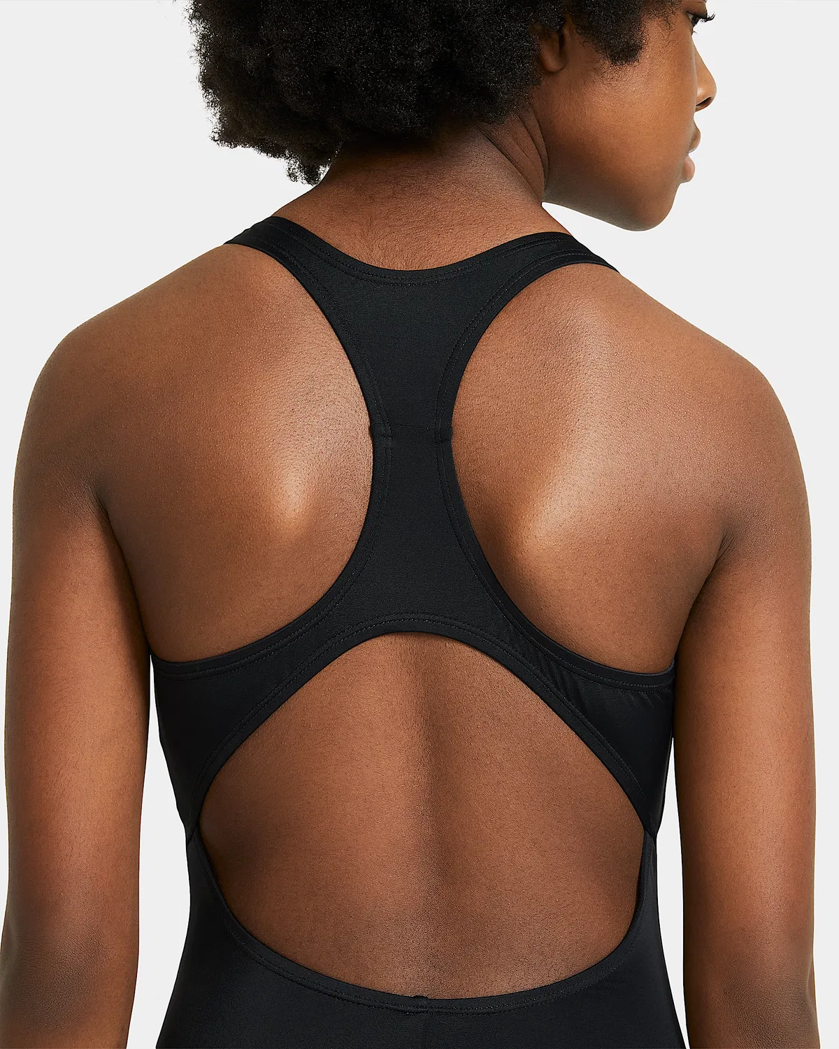 Детский (девочки) слитный купальник Nike Swim Effortless Essential на бретелях-гонках, Black — фото 4