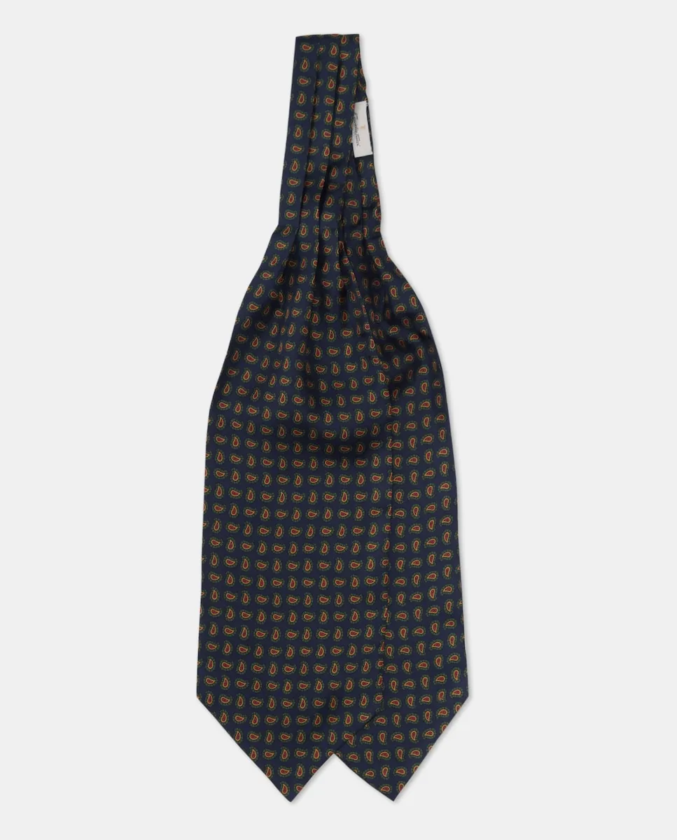 

Аскот из фантазийного шелка Emidio Tucci, темно-синий