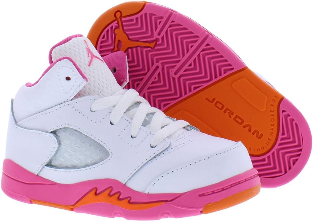 Кроссовки Nike Air Jordan 4 Retro для мальчиков, белый/оранжевый — фото 4